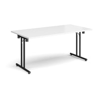 Rectangular folding leg table with straight feet