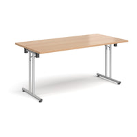 Rectangular folding leg table with straight feet