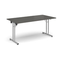 Rectangular folding leg table with straight feet