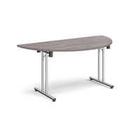 Semi circular folding leg table with straight feet