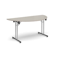 Semi circular folding leg table with straight feet