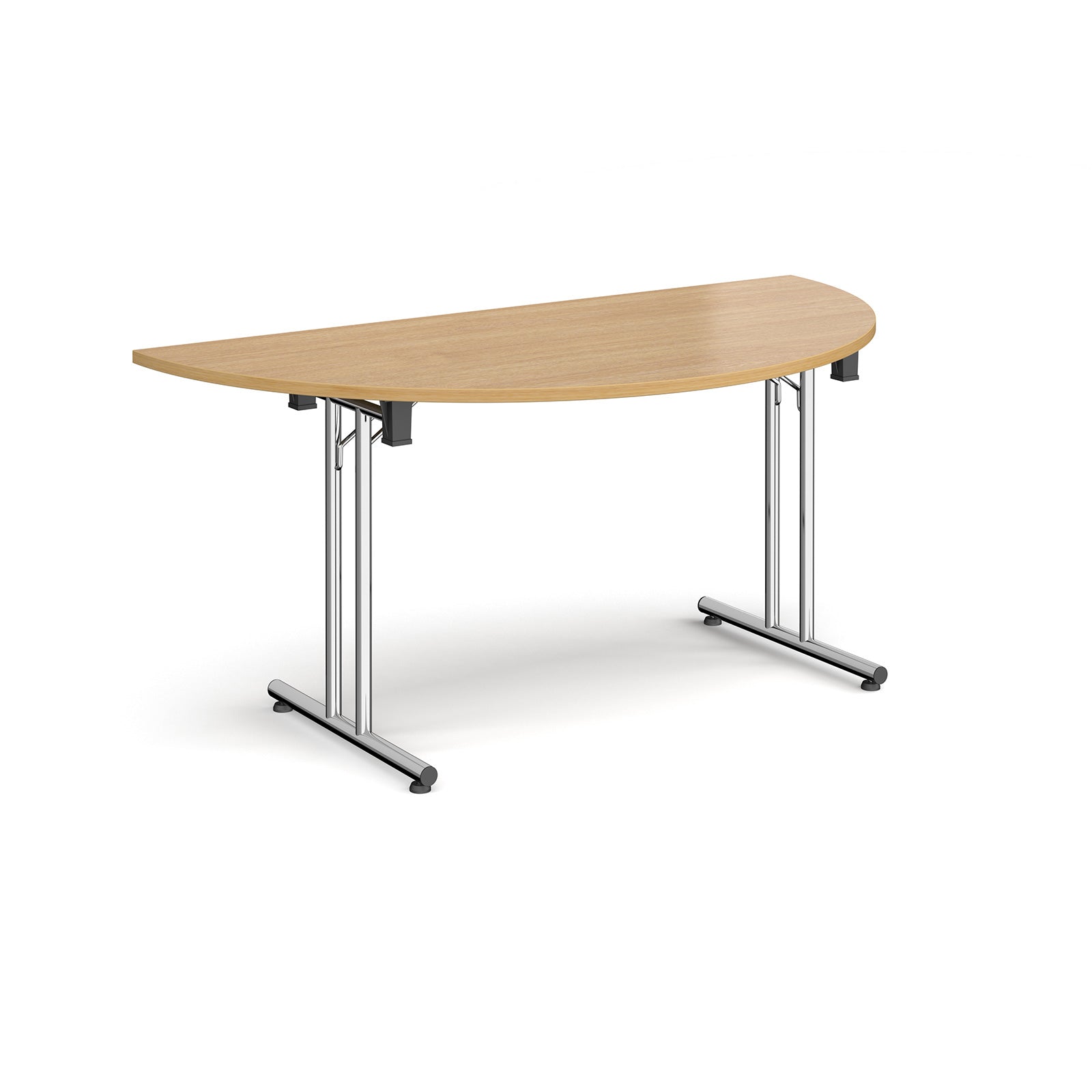 Semi circular folding leg table with straight feet