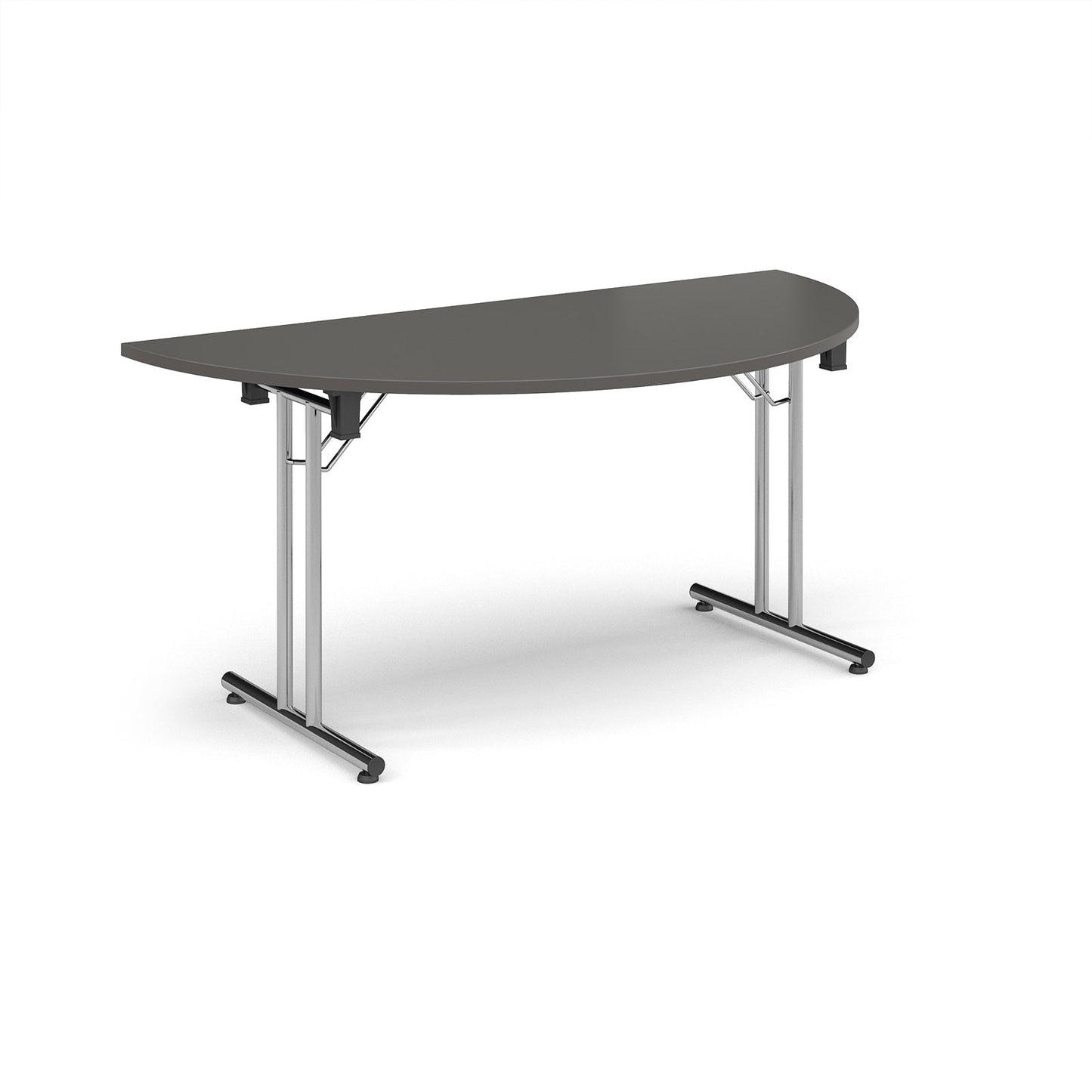 Semi circular folding leg table with straight feet