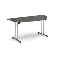 Semi circular folding leg table with straight feet