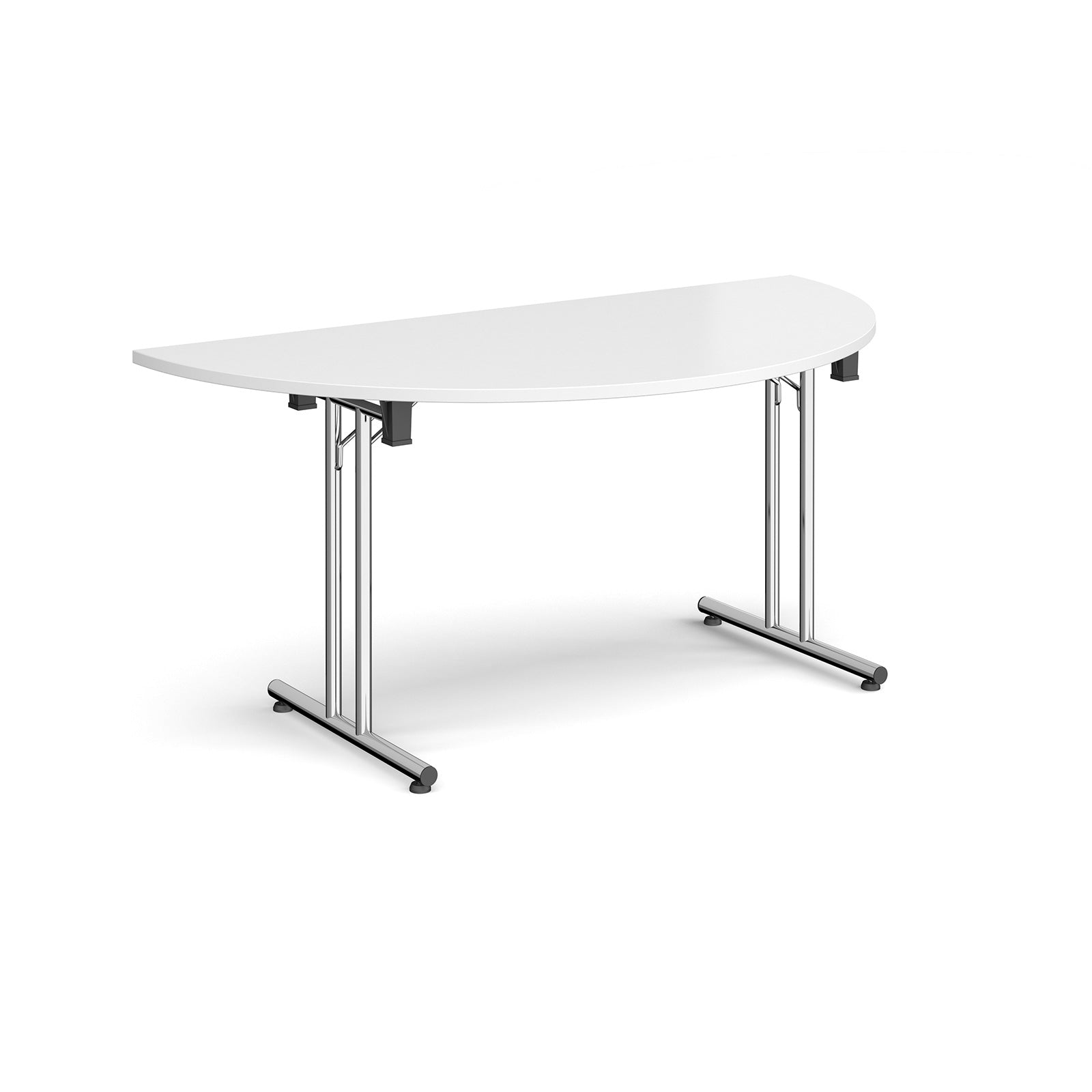 Semi circular folding leg table with straight feet