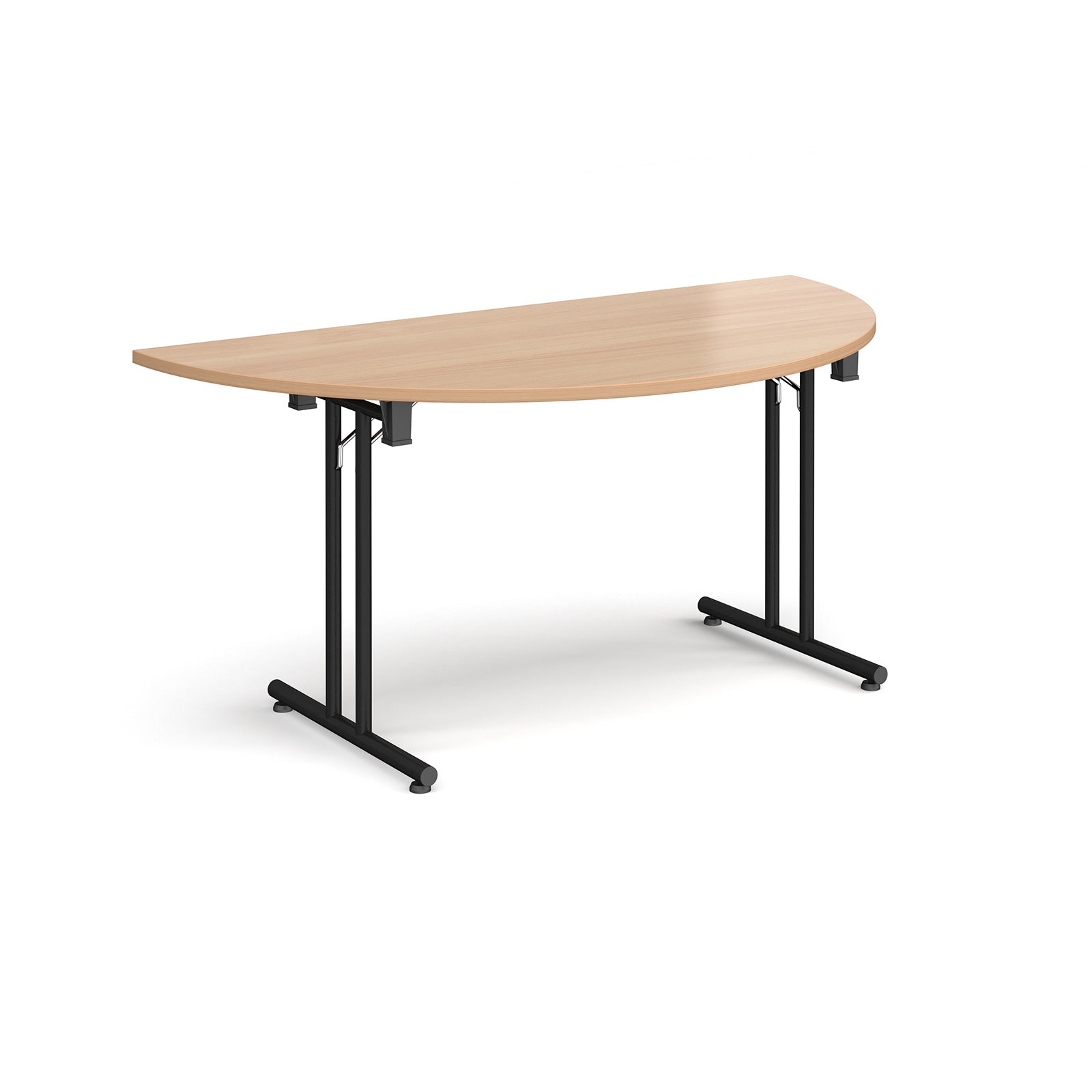 Semi circular folding leg table with straight feet