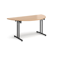 Semi circular folding leg table with straight feet