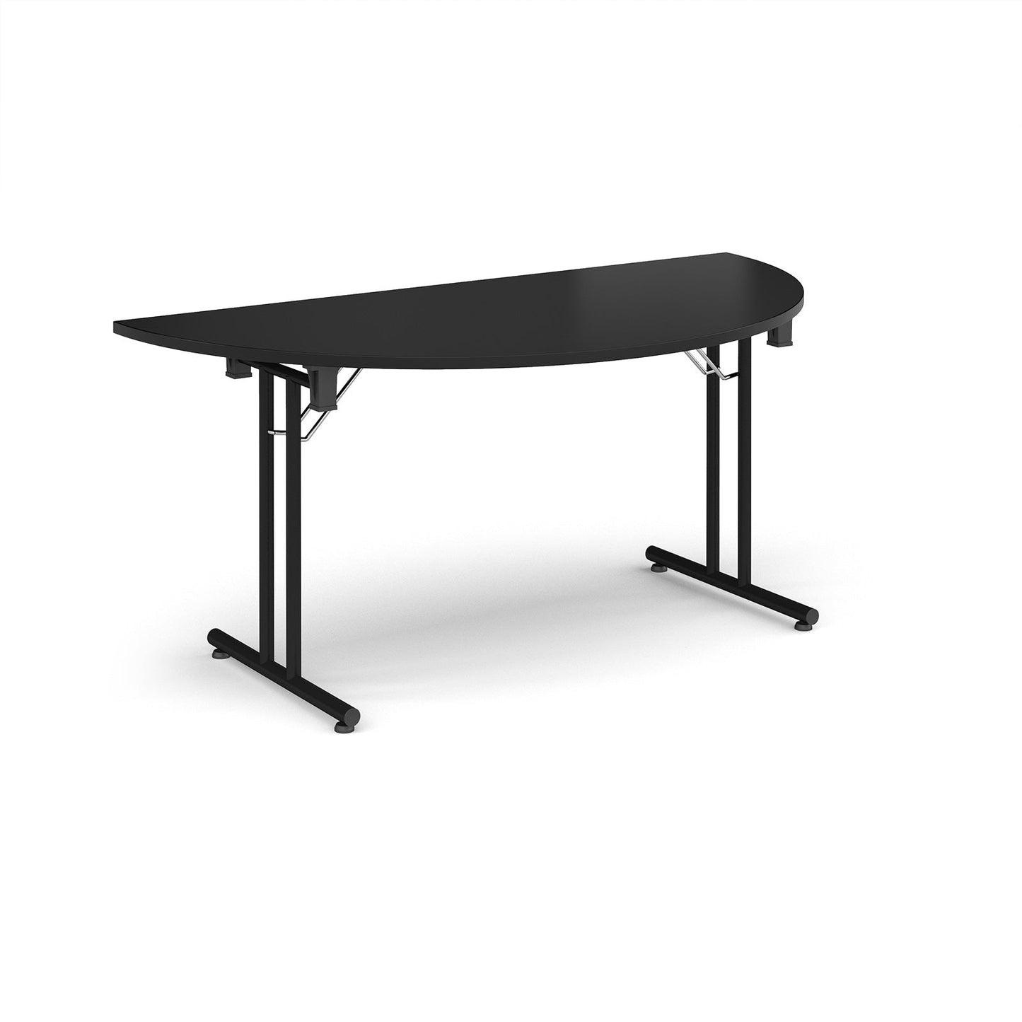 Semi circular folding leg table with straight feet