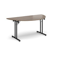 Semi circular folding leg table with straight feet