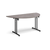 Semi circular folding leg table with straight feet