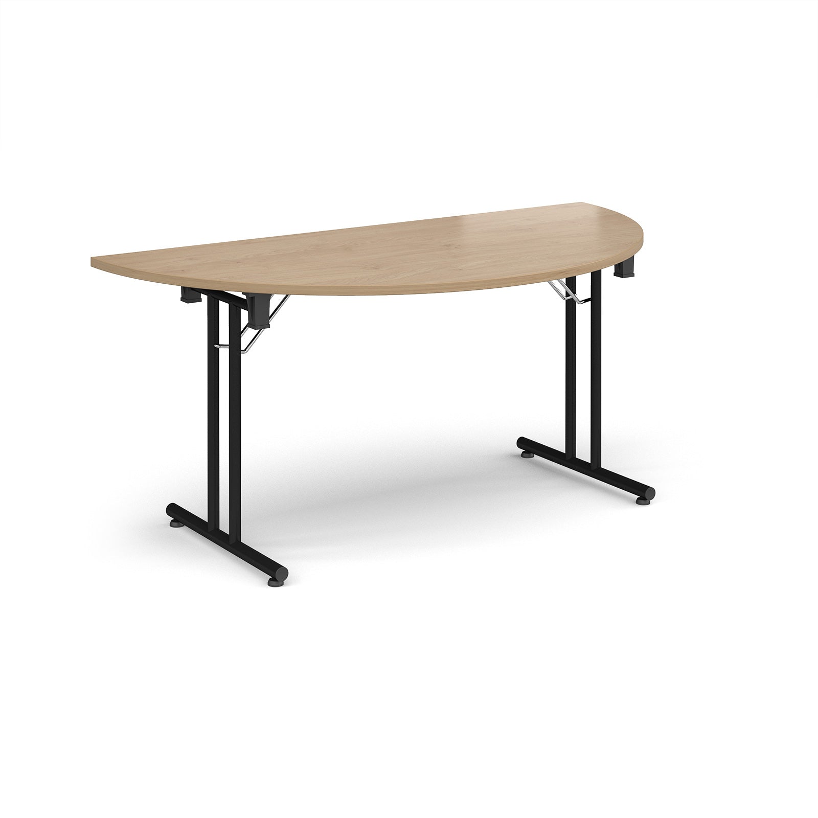 Semi circular folding leg table with straight feet
