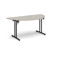 Semi circular folding leg table with straight feet