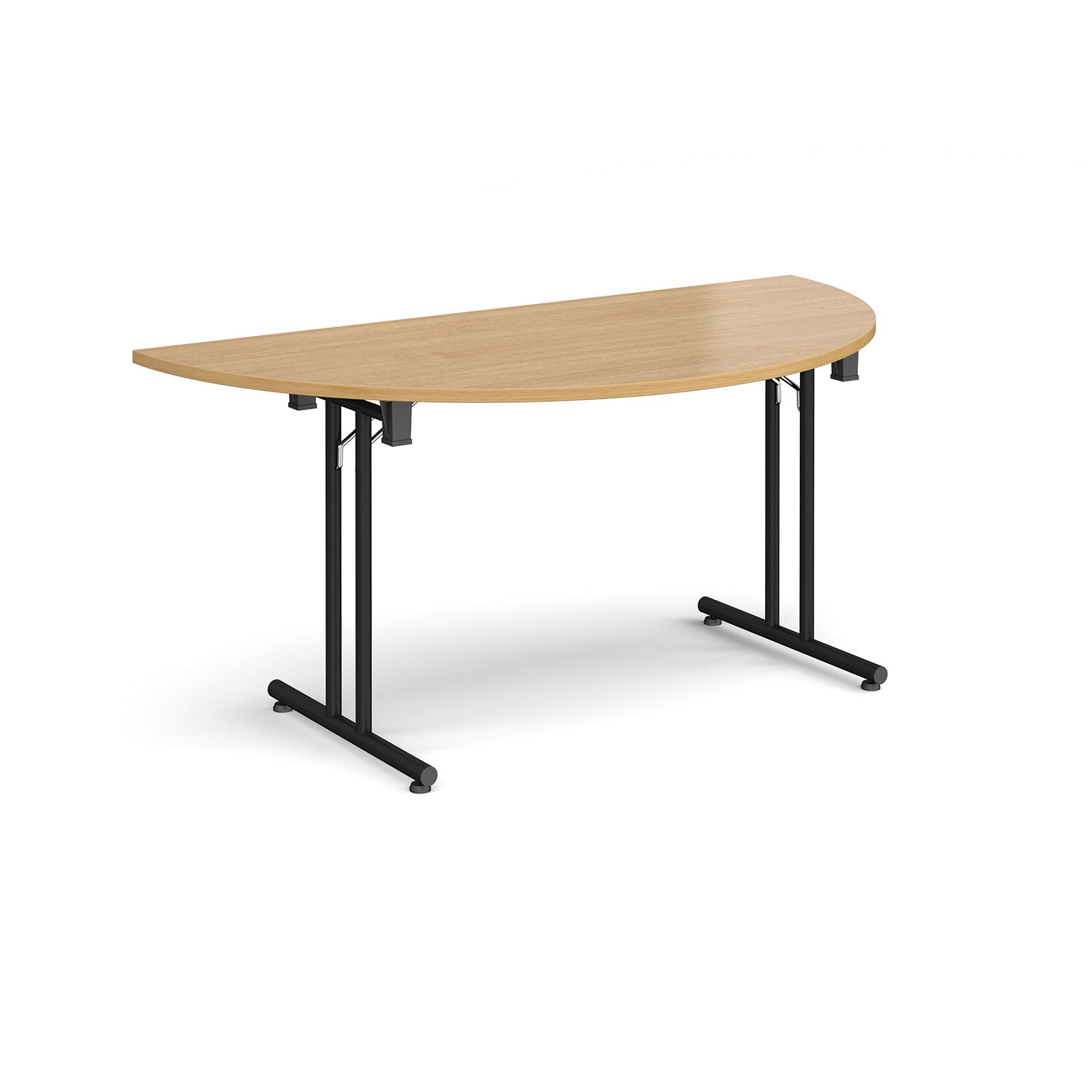Semi circular folding leg table with straight feet