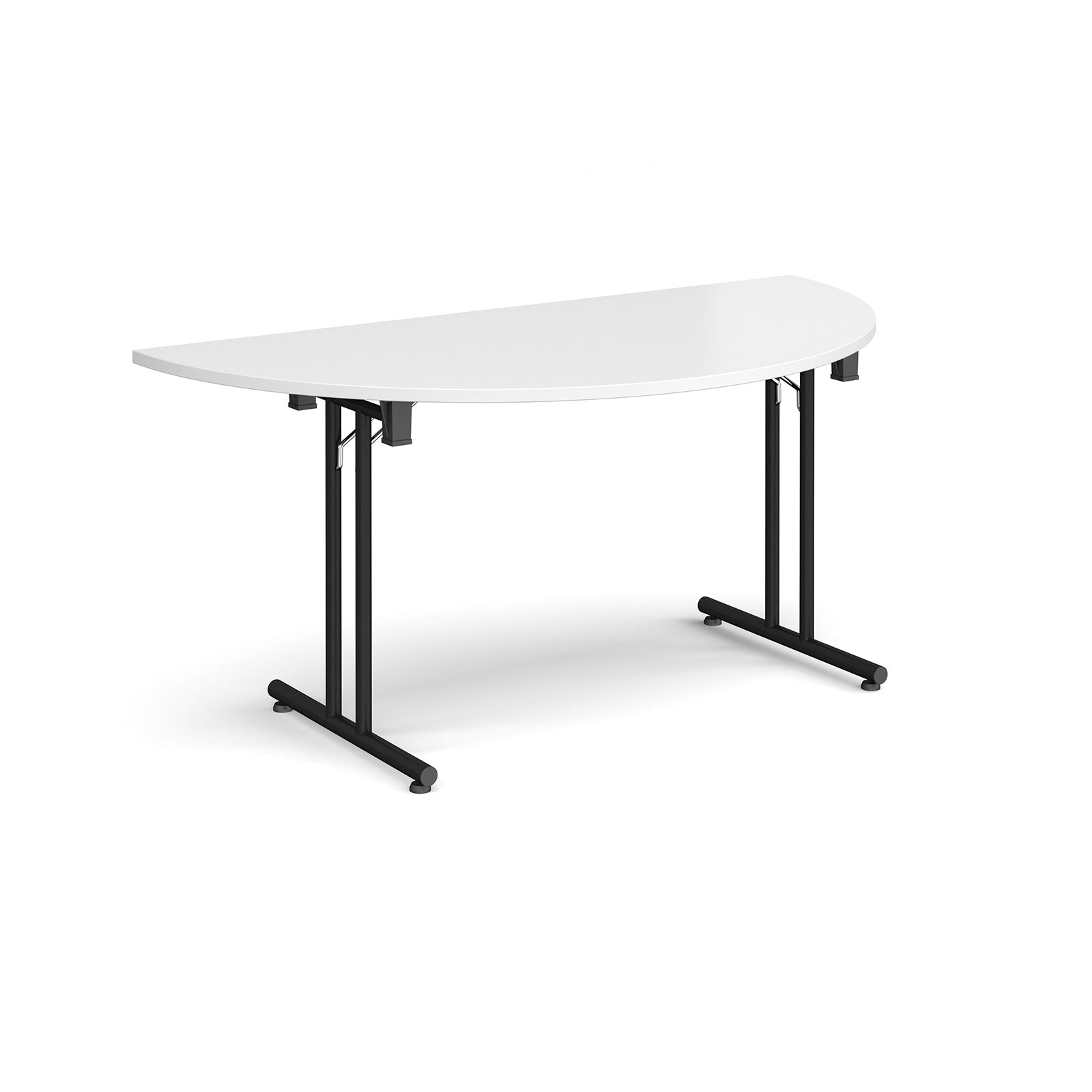 Semi circular folding leg table with straight feet