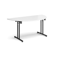 Semi circular folding leg table with straight feet