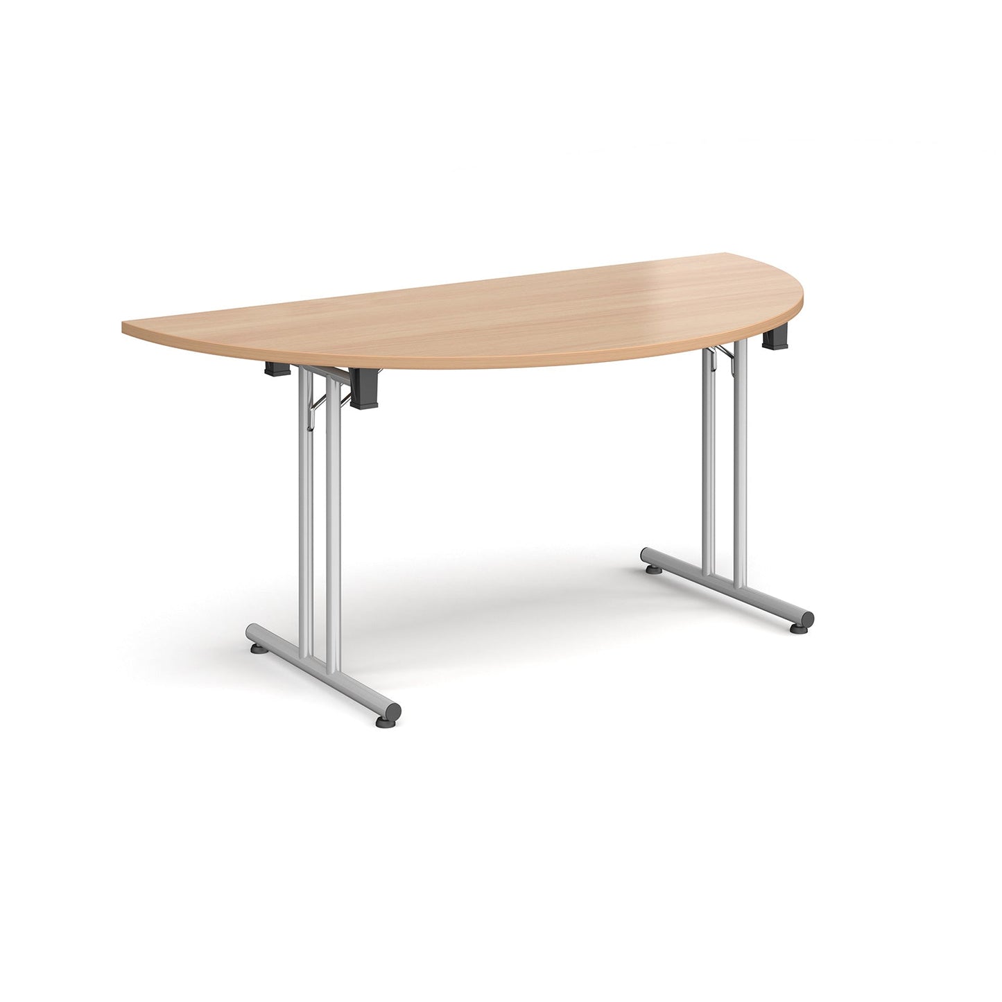 Semi circular folding leg table with straight feet