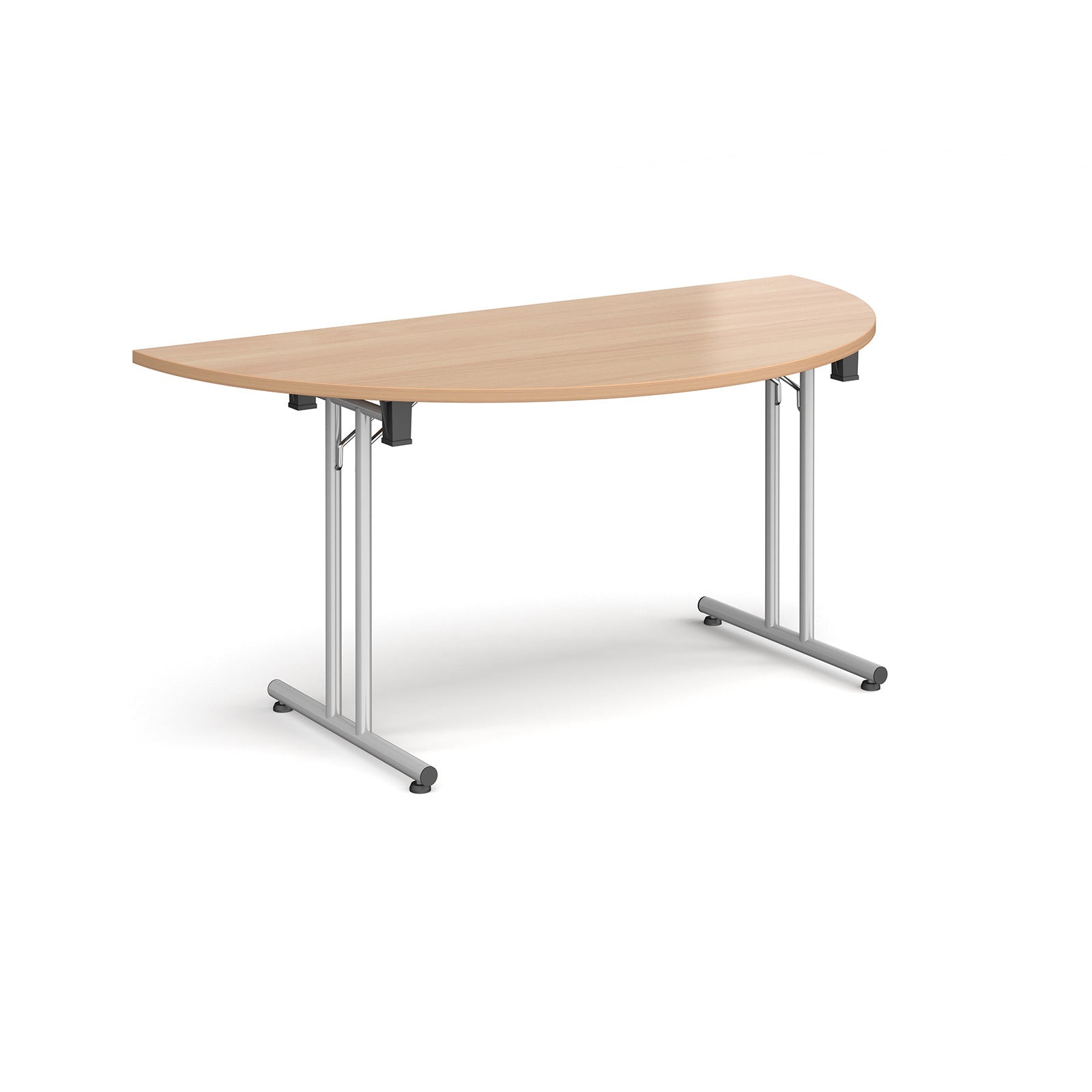 Semi circular folding leg table with straight feet