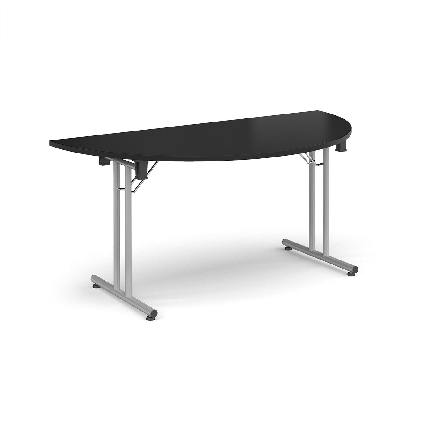Semi circular folding leg table with straight feet