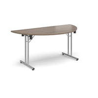 Semi circular folding leg table with straight feet