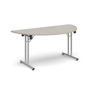 Semi circular folding leg table with straight feet