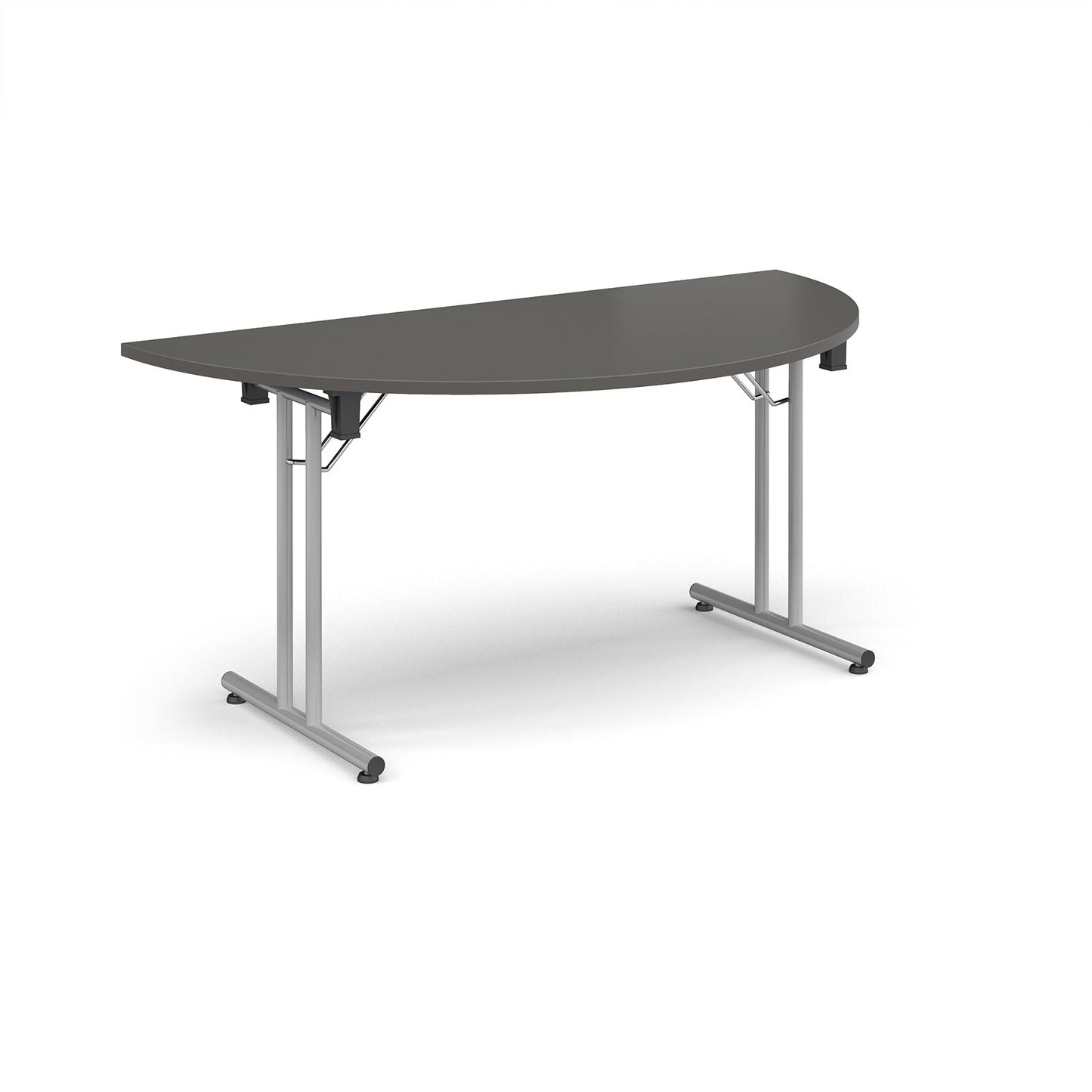 Semi circular folding leg table with straight feet
