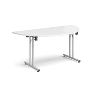 Semi circular folding leg table with straight feet