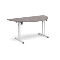 Semi circular folding leg table with straight feet