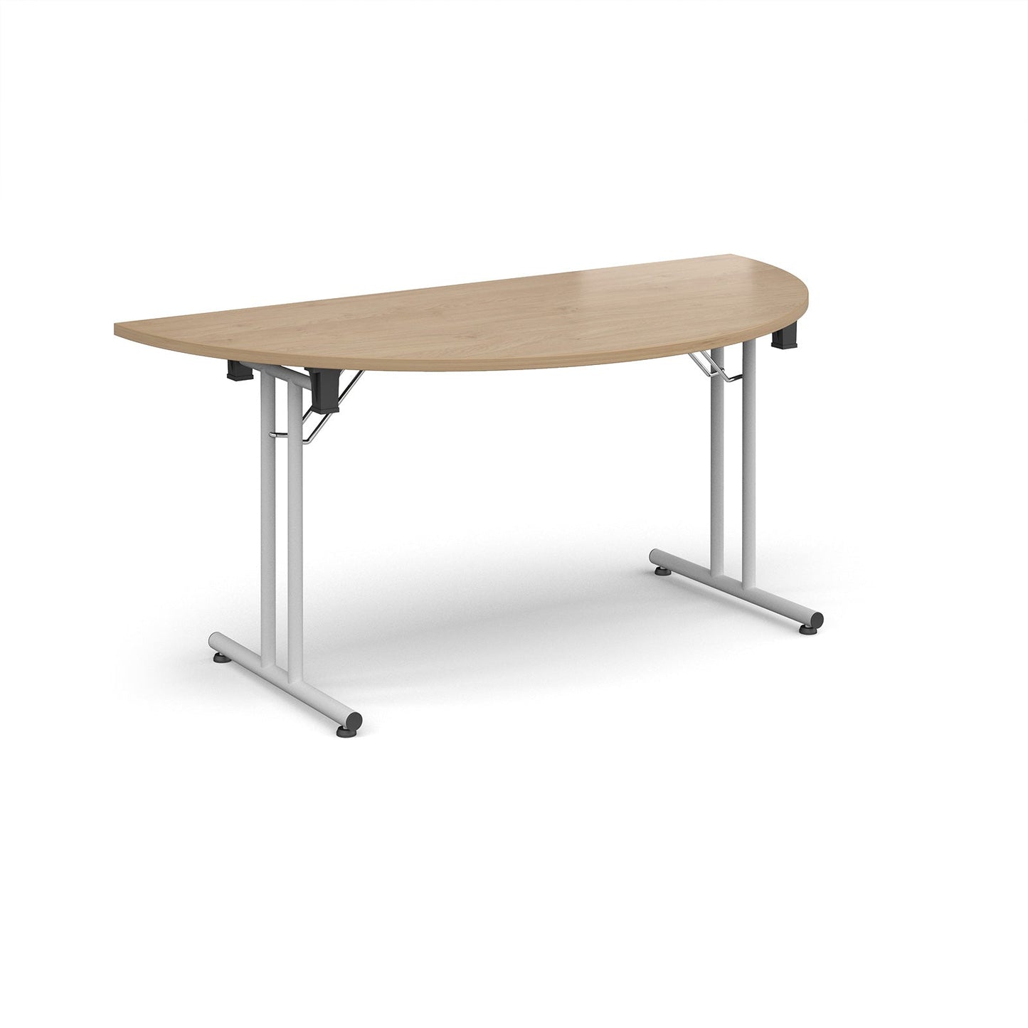 Semi circular folding leg table with straight feet