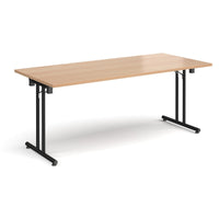 Rectangular folding leg table with straight feet