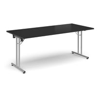 Rectangular folding leg table with straight feet