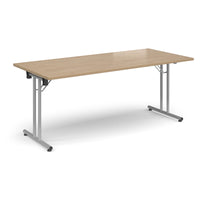 Rectangular folding leg table with straight feet