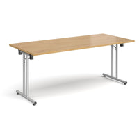 Rectangular folding leg table with straight feet