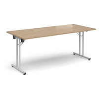 Rectangular folding leg table with straight feet