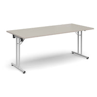 Rectangular folding leg table with straight feet