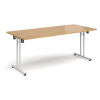 Rectangular folding leg table with straight feet