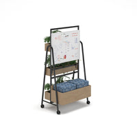 Show seating storage add-on to hold 2 cube seats for mobile A-frame caddy system