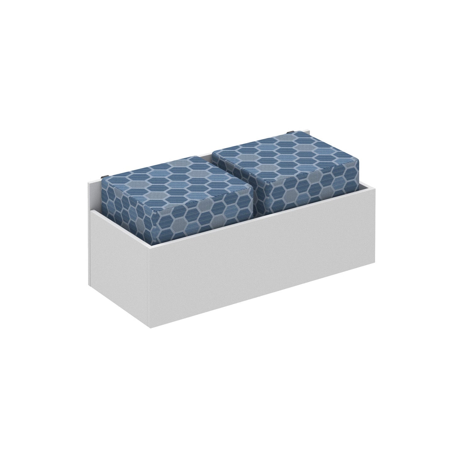 Show seating storage add-on to hold 2 cube seats for mobile A-frame caddy system