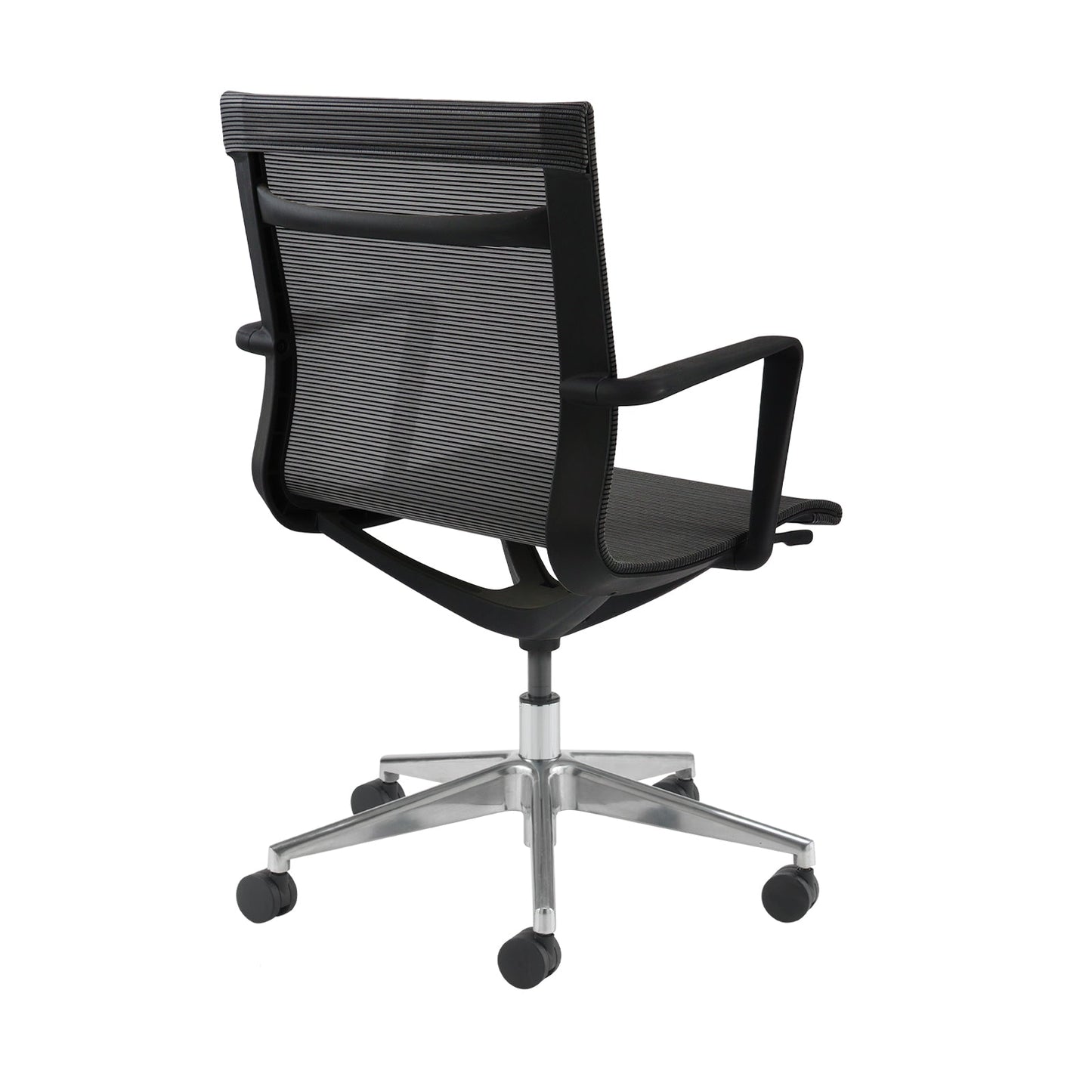 Sirena black mesh meeting chair with chrome base