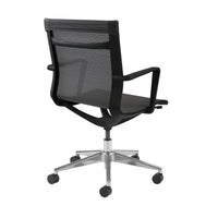 Sirena black mesh meeting chair with chrome base