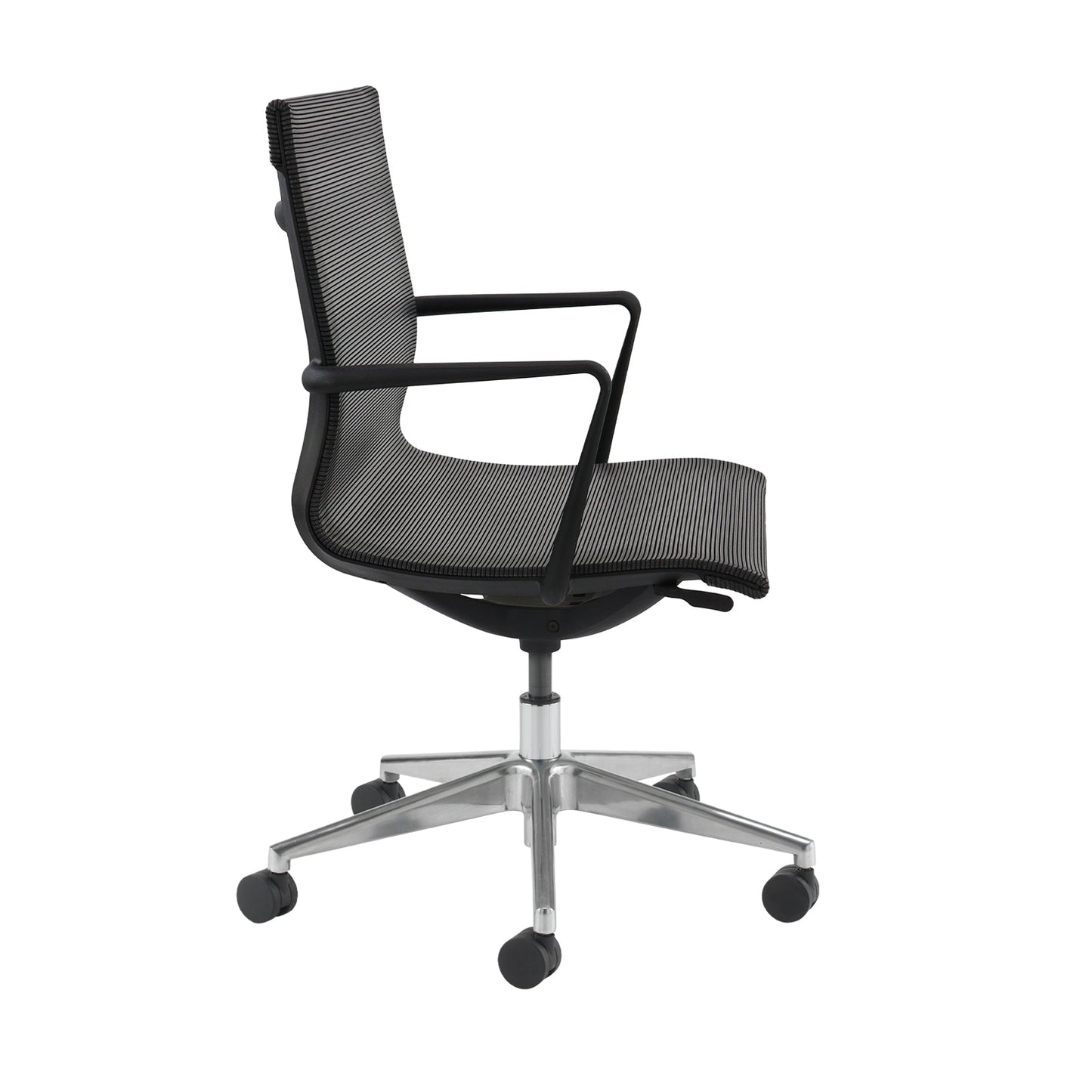 Sirena black mesh meeting chair with chrome base