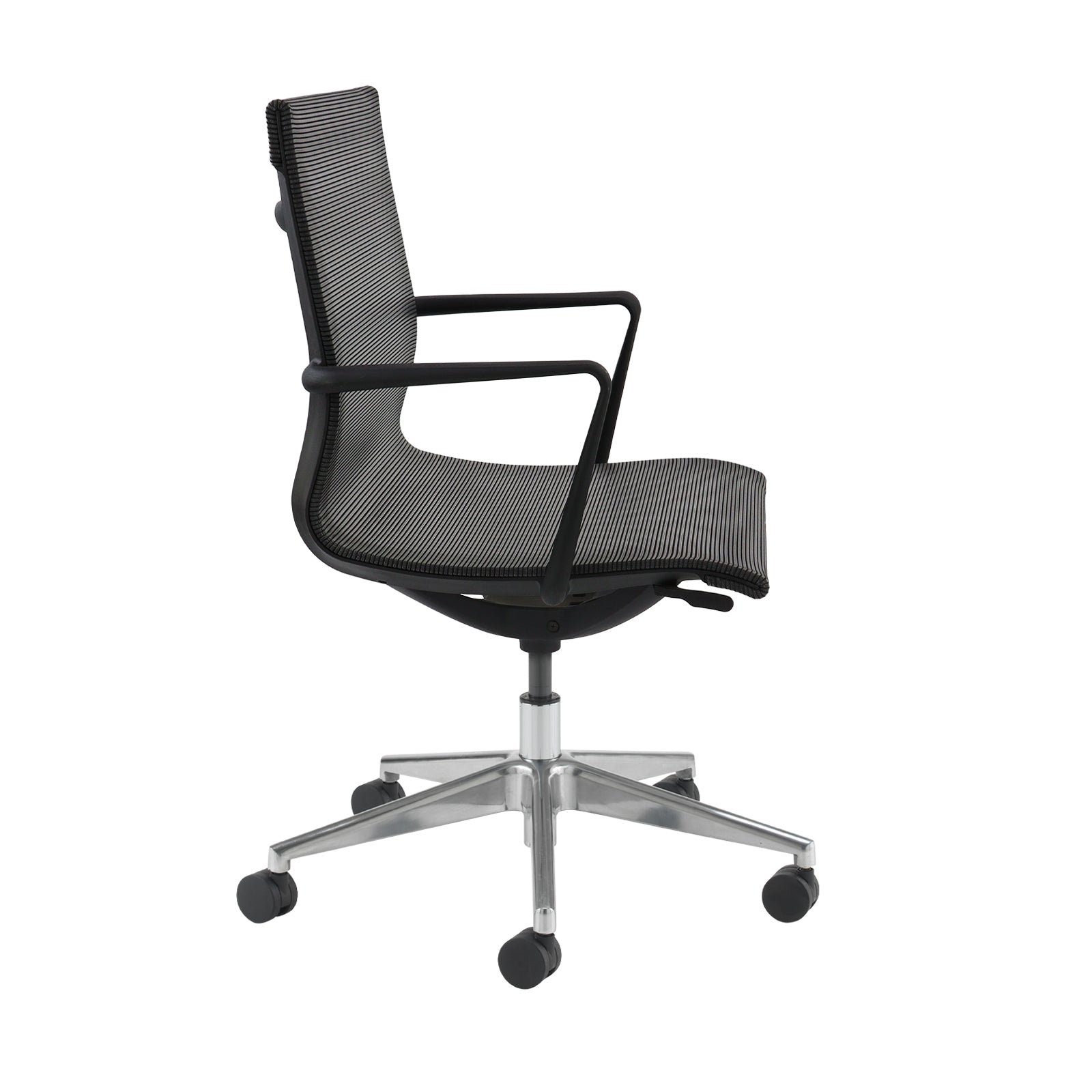 Sirena black mesh meeting chair with chrome base