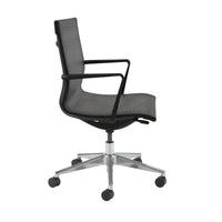 Sirena black mesh meeting chair with chrome base