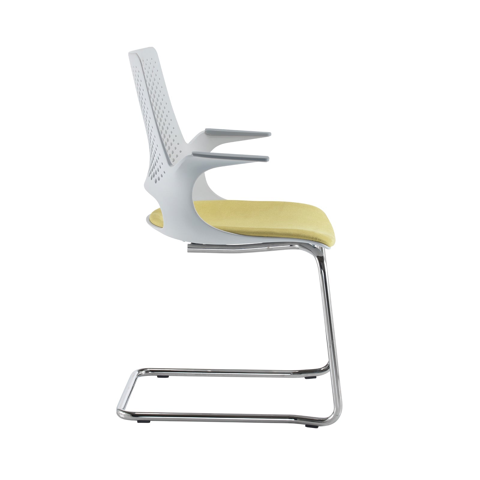 Solus designer cantilever frame meeting chair with upholstered seat