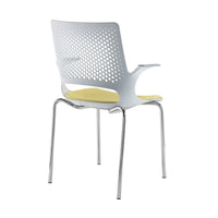 Solus designer 4 leg frame meeting chair with upholstered seat