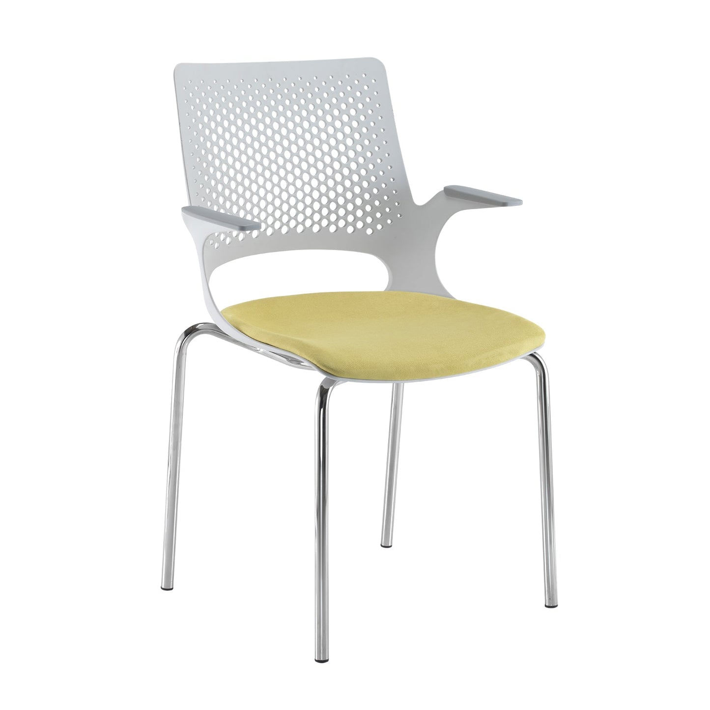 Solus designer 4 leg frame meeting chair with upholstered seat