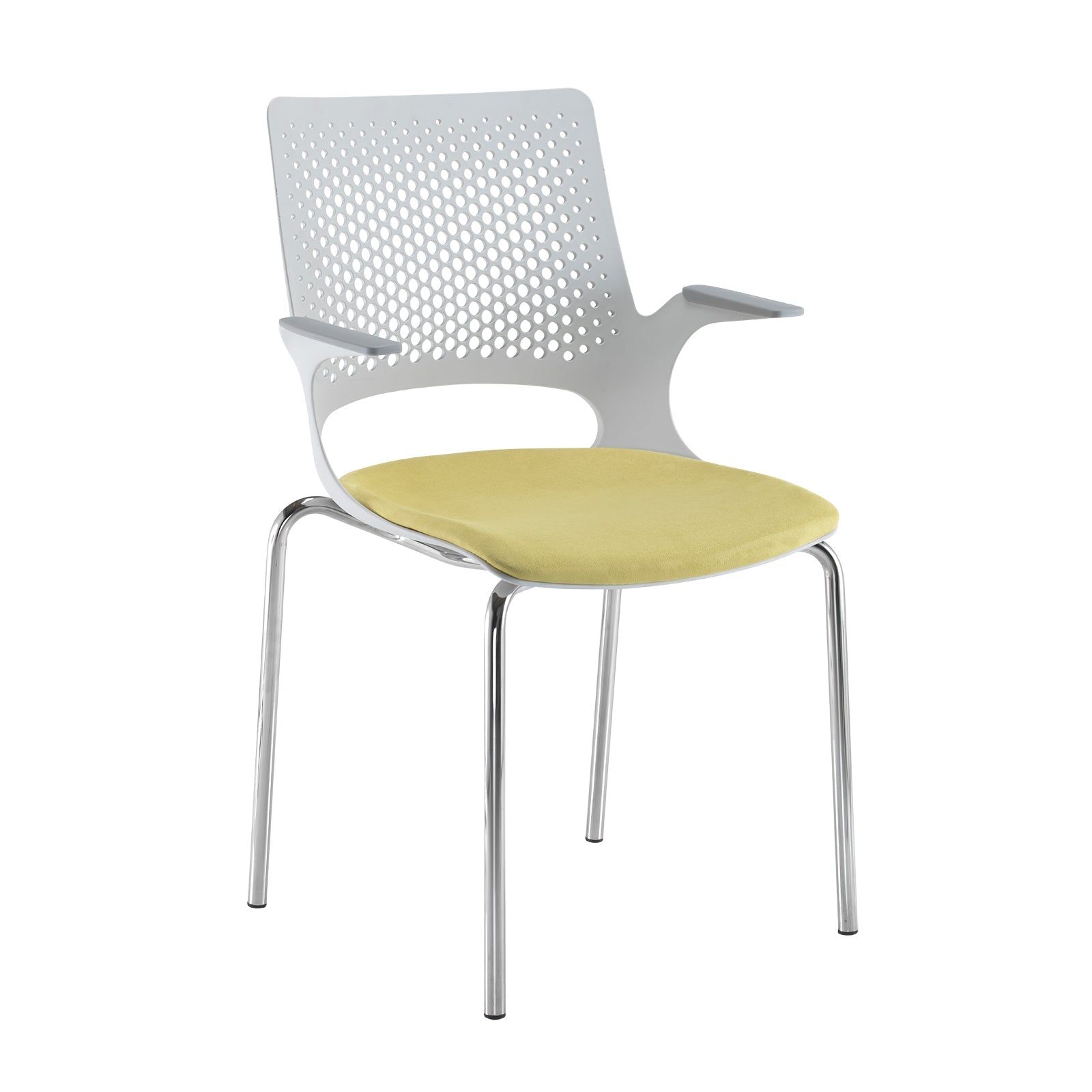 Solus designer 4 leg frame meeting chair with upholstered seat