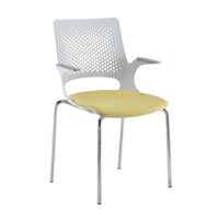 Solus designer 4 leg frame meeting chair with upholstered seat