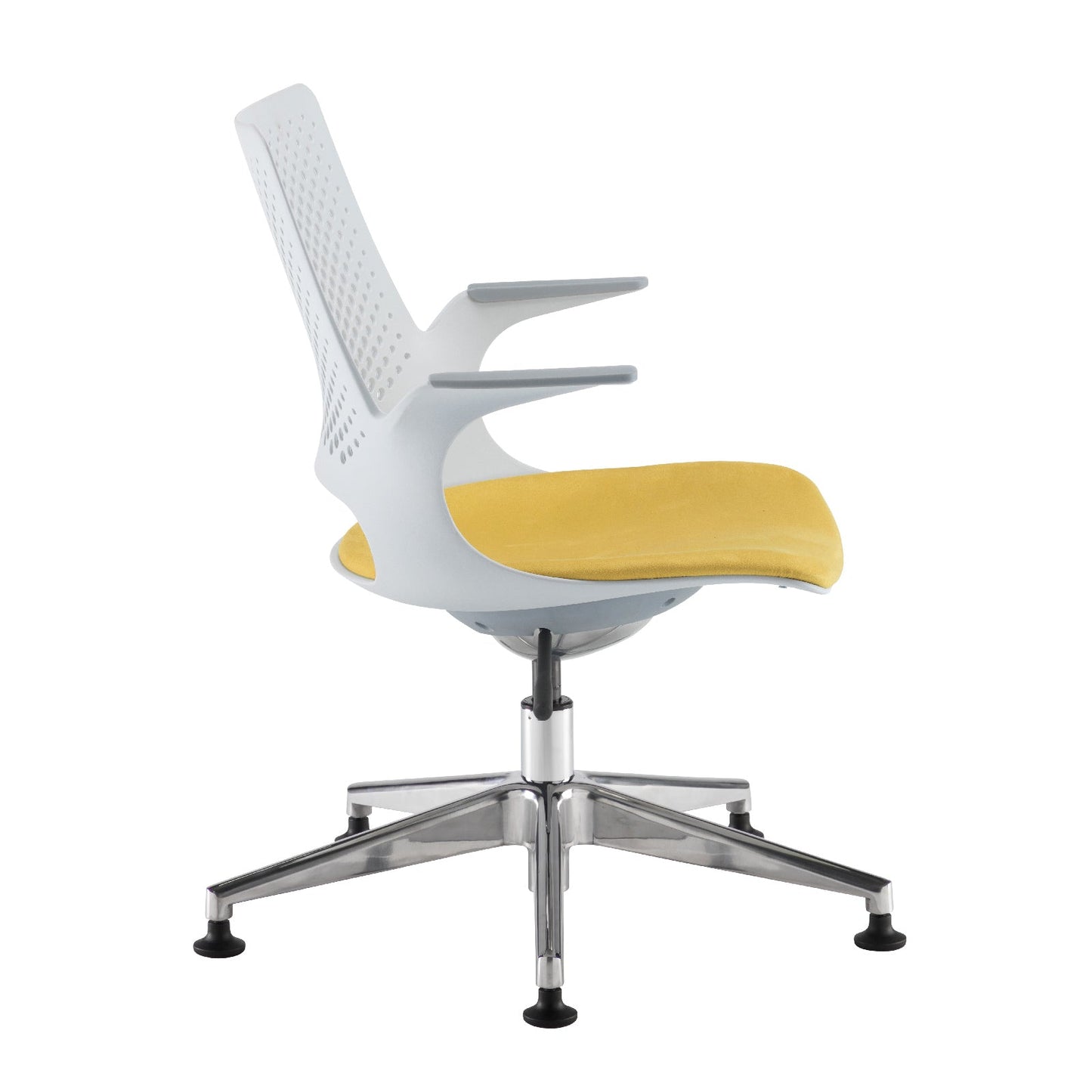 Solus designer operators chair with glides and upholstered seat