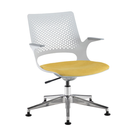 Solus designer operators chair with glides and upholstered seat