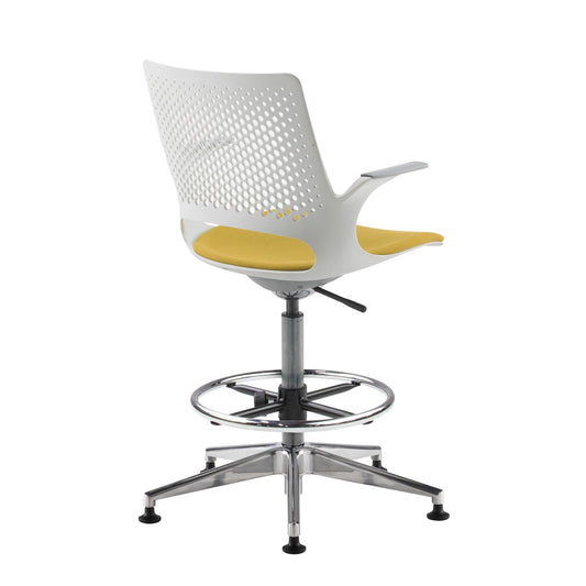 Solus designer draughtsman's chair with upholstered seat